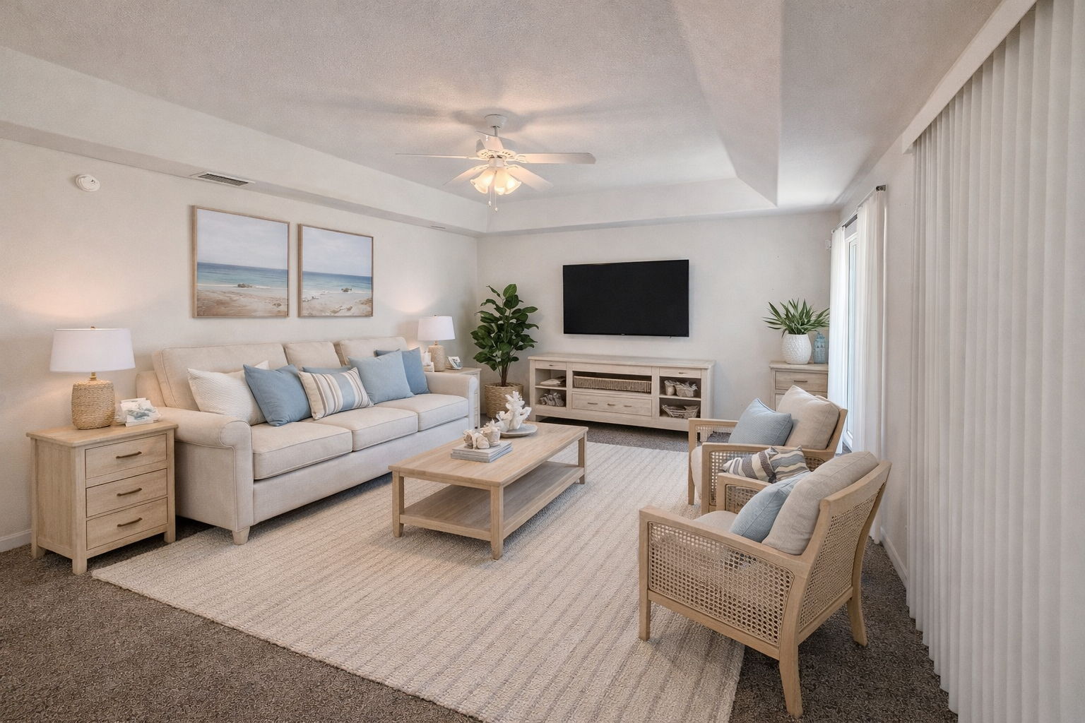 Family Room virtually staged