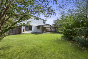 Large, fenced backyard