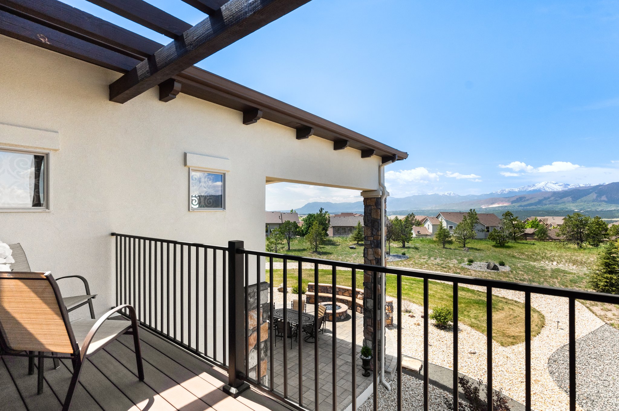 Primary suite Deck with views of Pikes Peak and USAFA