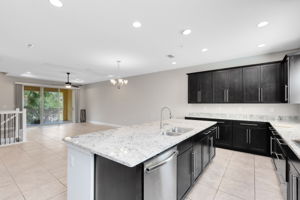 Kitchen with View to Great Room/Dining Room