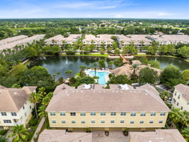 Bird View of Building/Lake and Pool