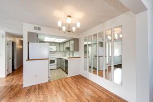 View of the dining area and into the kitchen