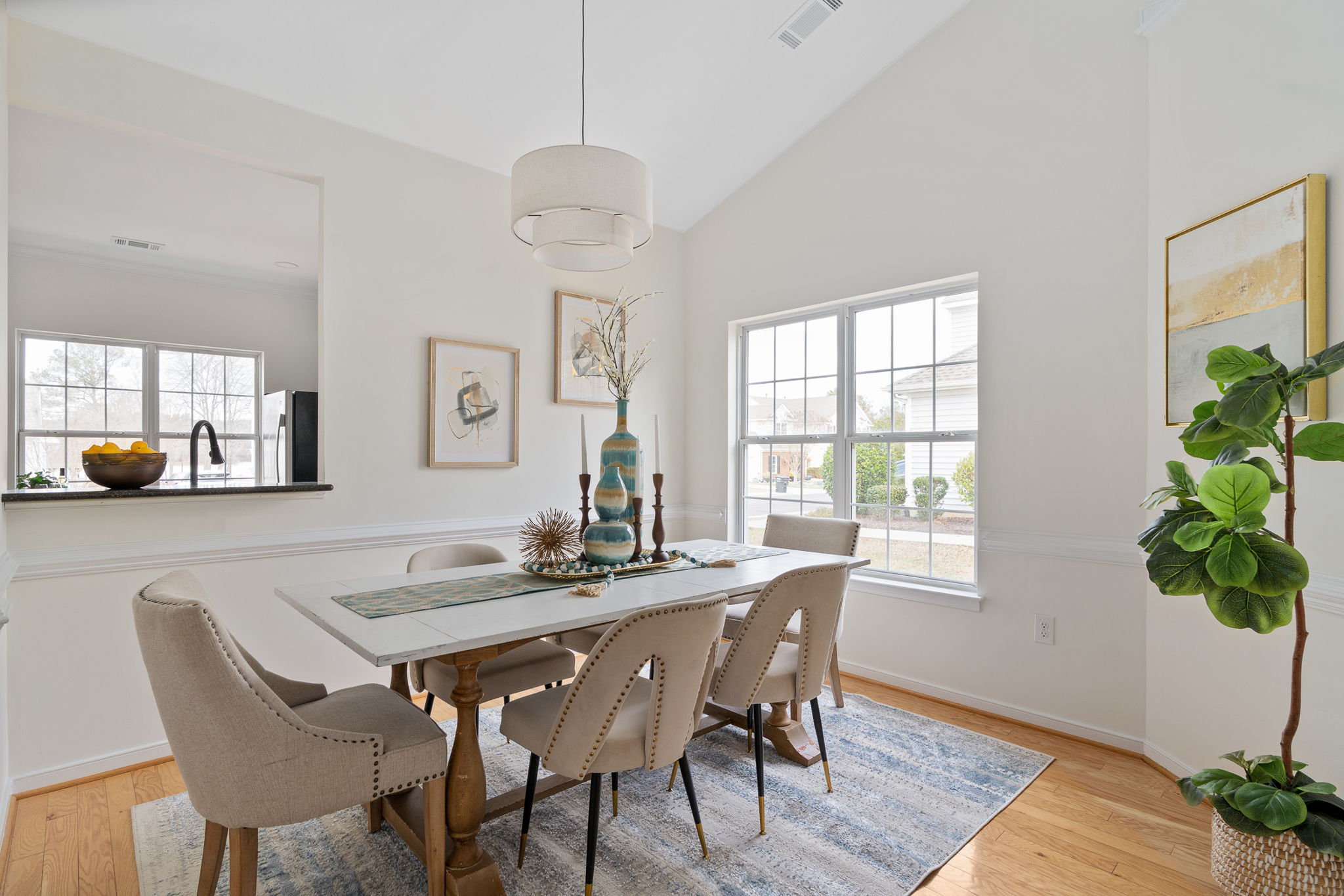 Pass-through connects to Kitchen