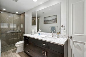 Beautifully remodeled bathroom with walk-in shower!