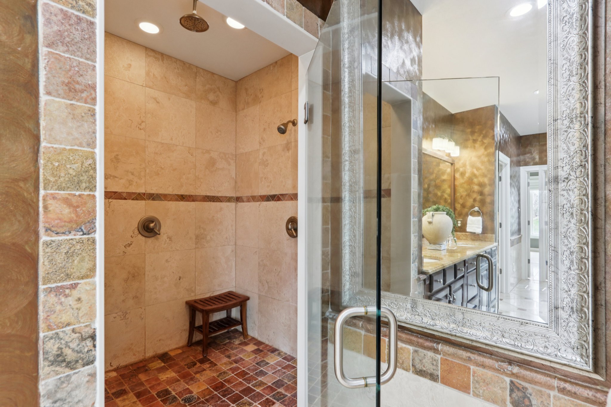 Large custom walk-in shower