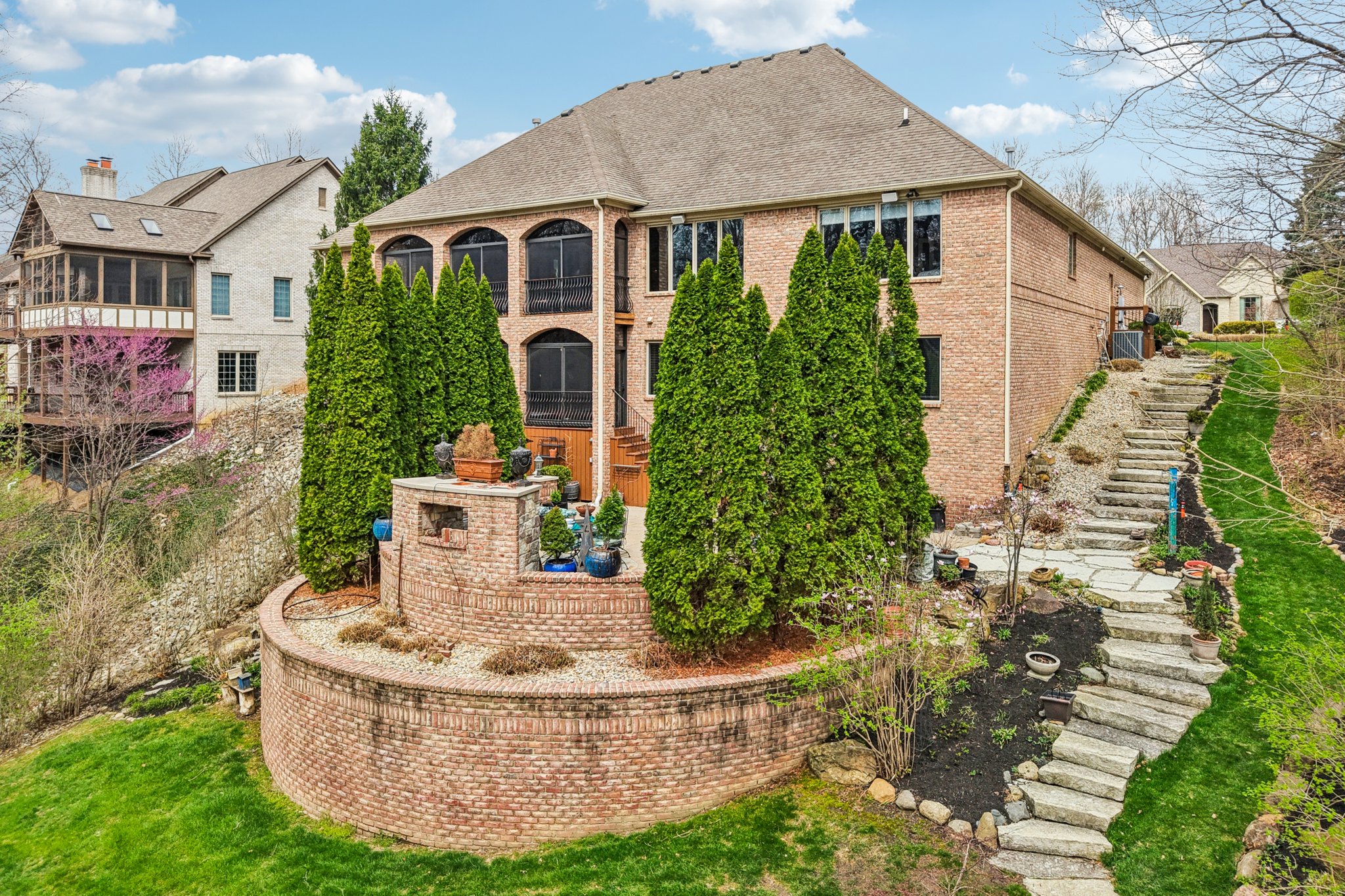 Aerial view from the back of the home
