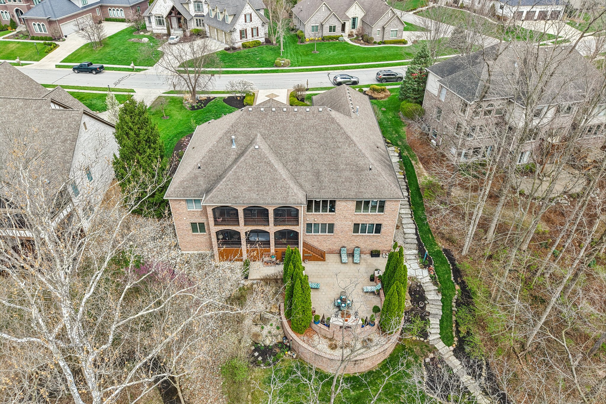 Aerial view from the back of the home