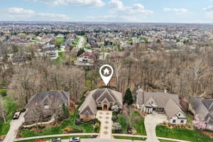 Aerial view of the home