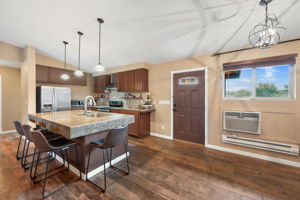 Front door to Kitchen