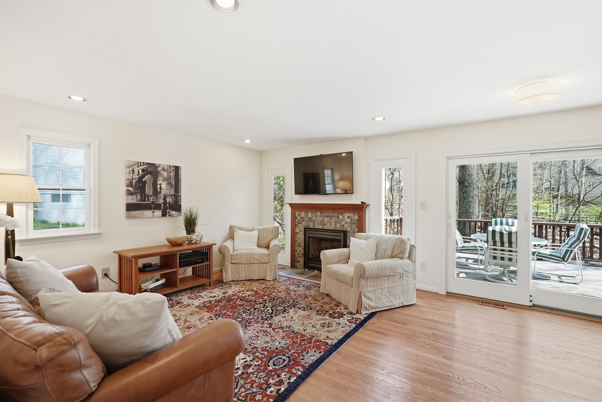 Family Room with Gas Burning Fireplace