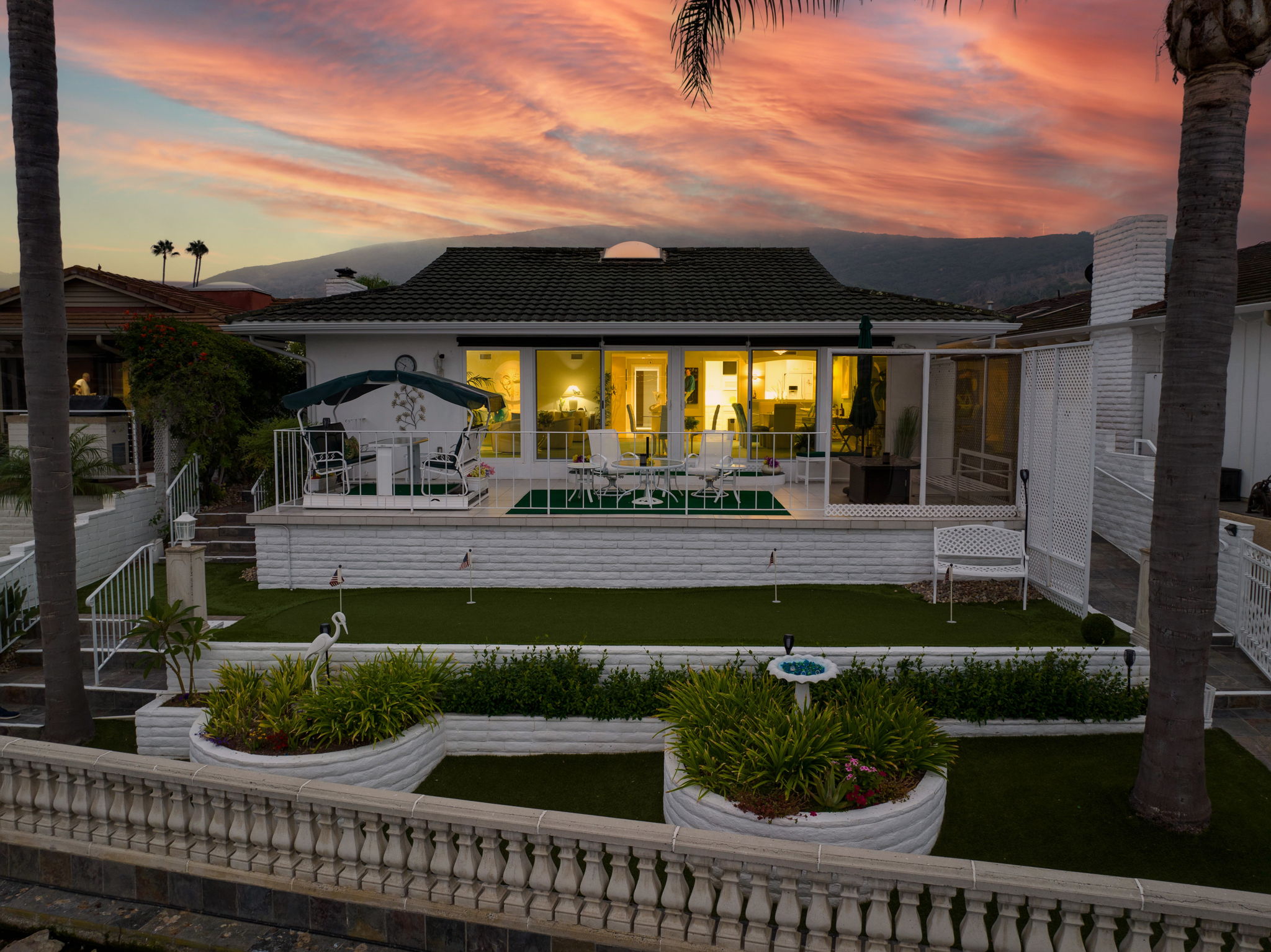 Rear yard, patio and boat