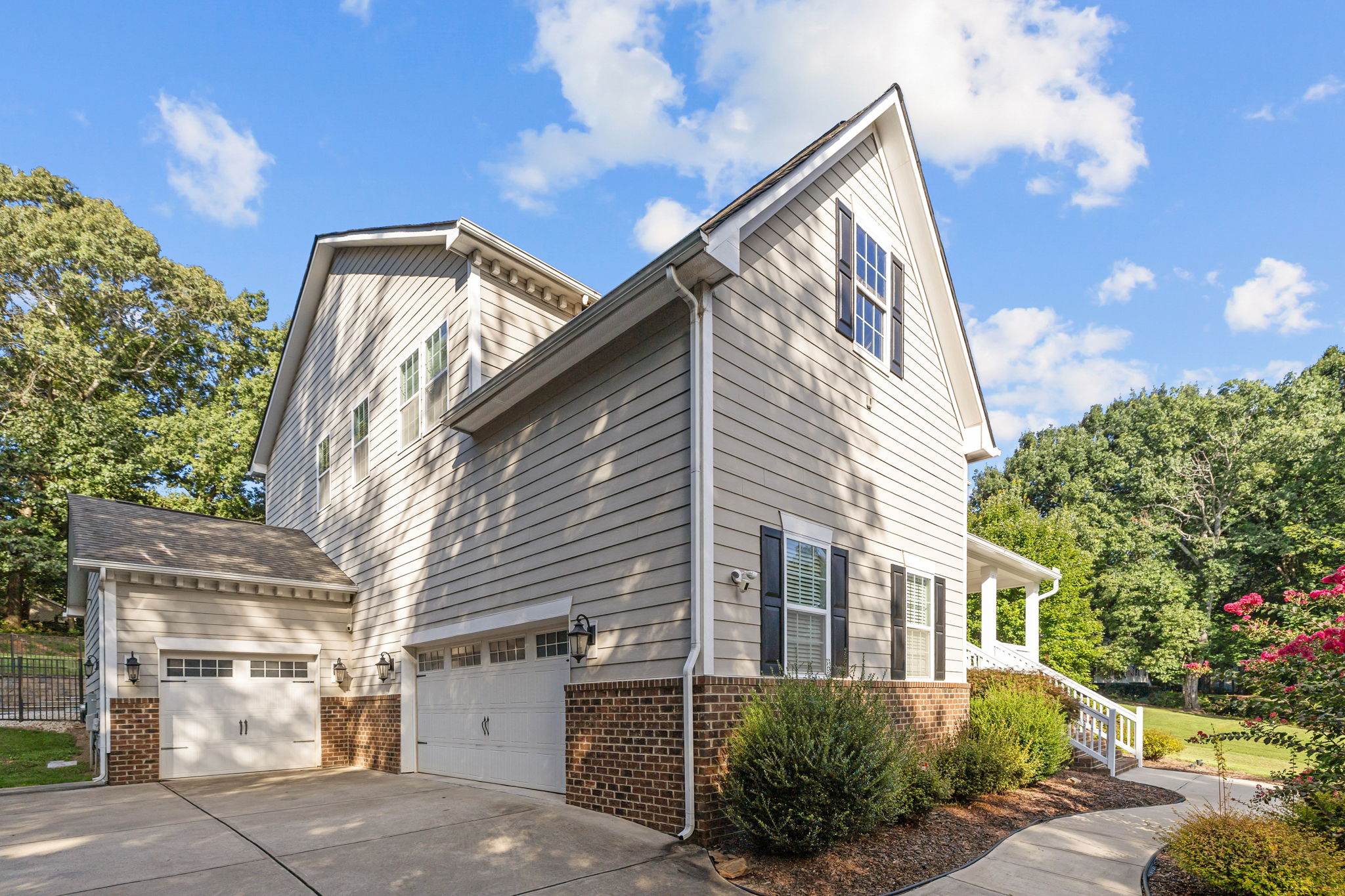 Three care garage and ample parking space