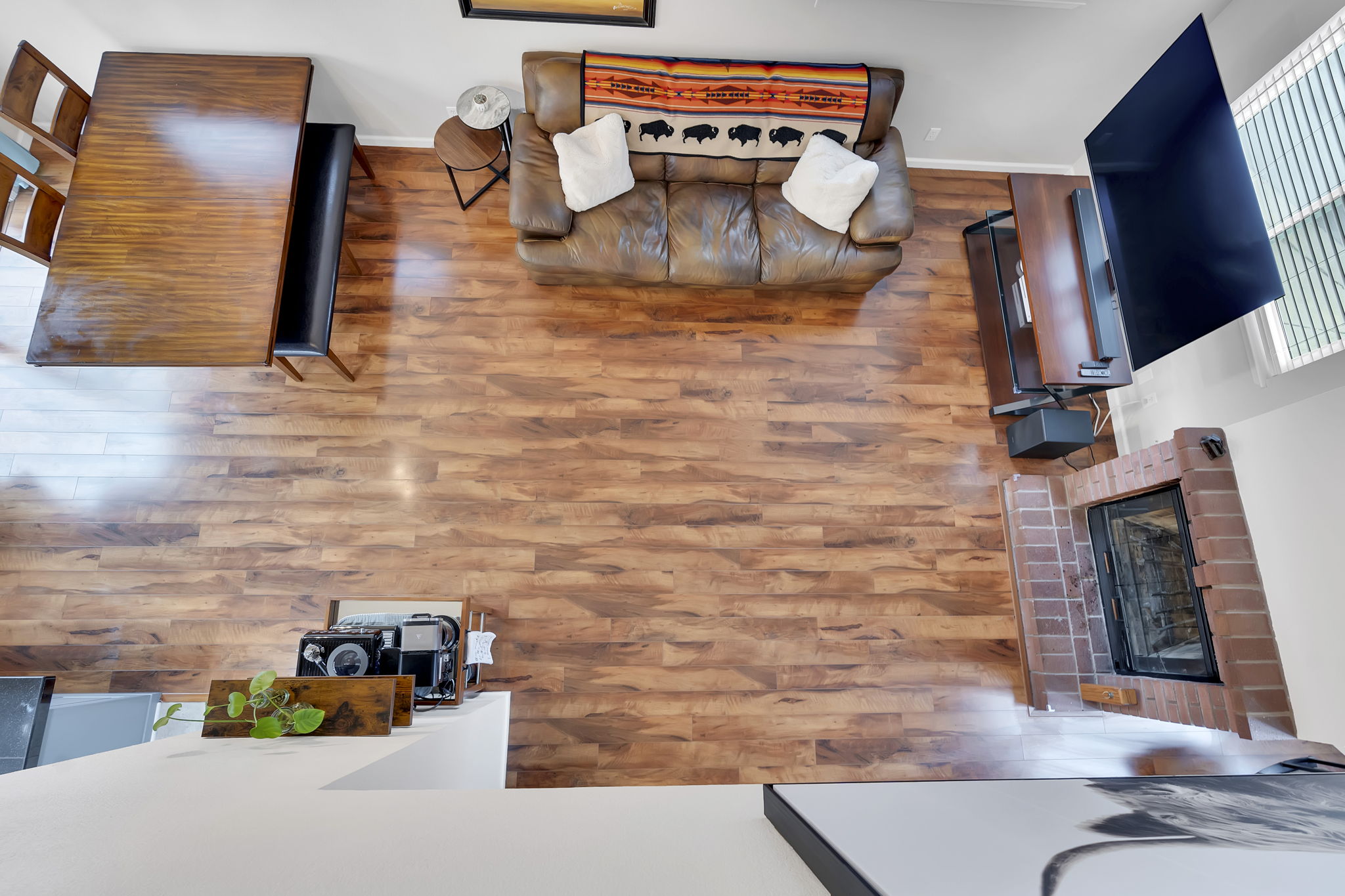 Birdseye view of living room