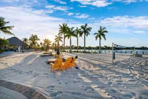 Tiki Bar, Beach, & Volleyball