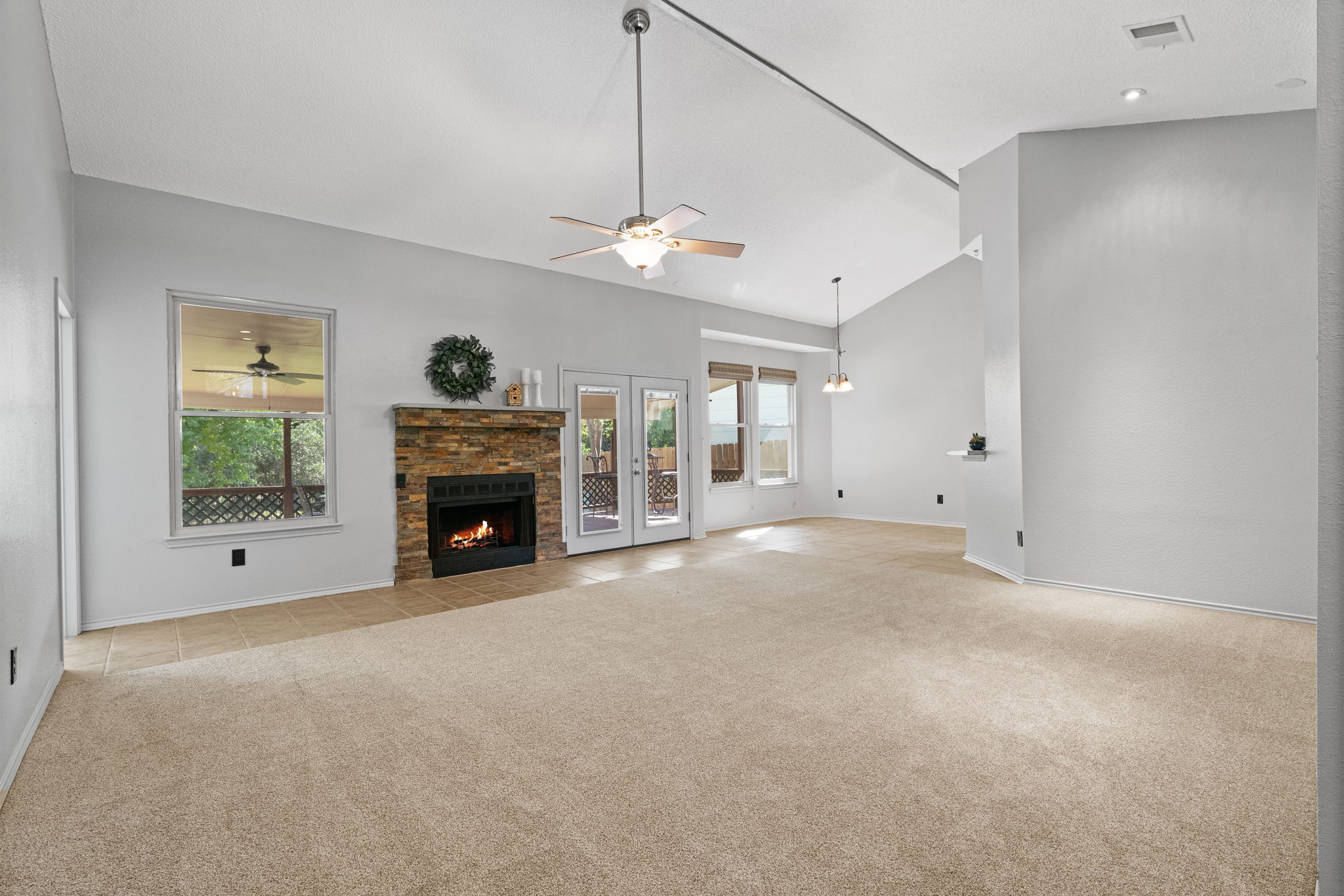 Living Room with Fire Place