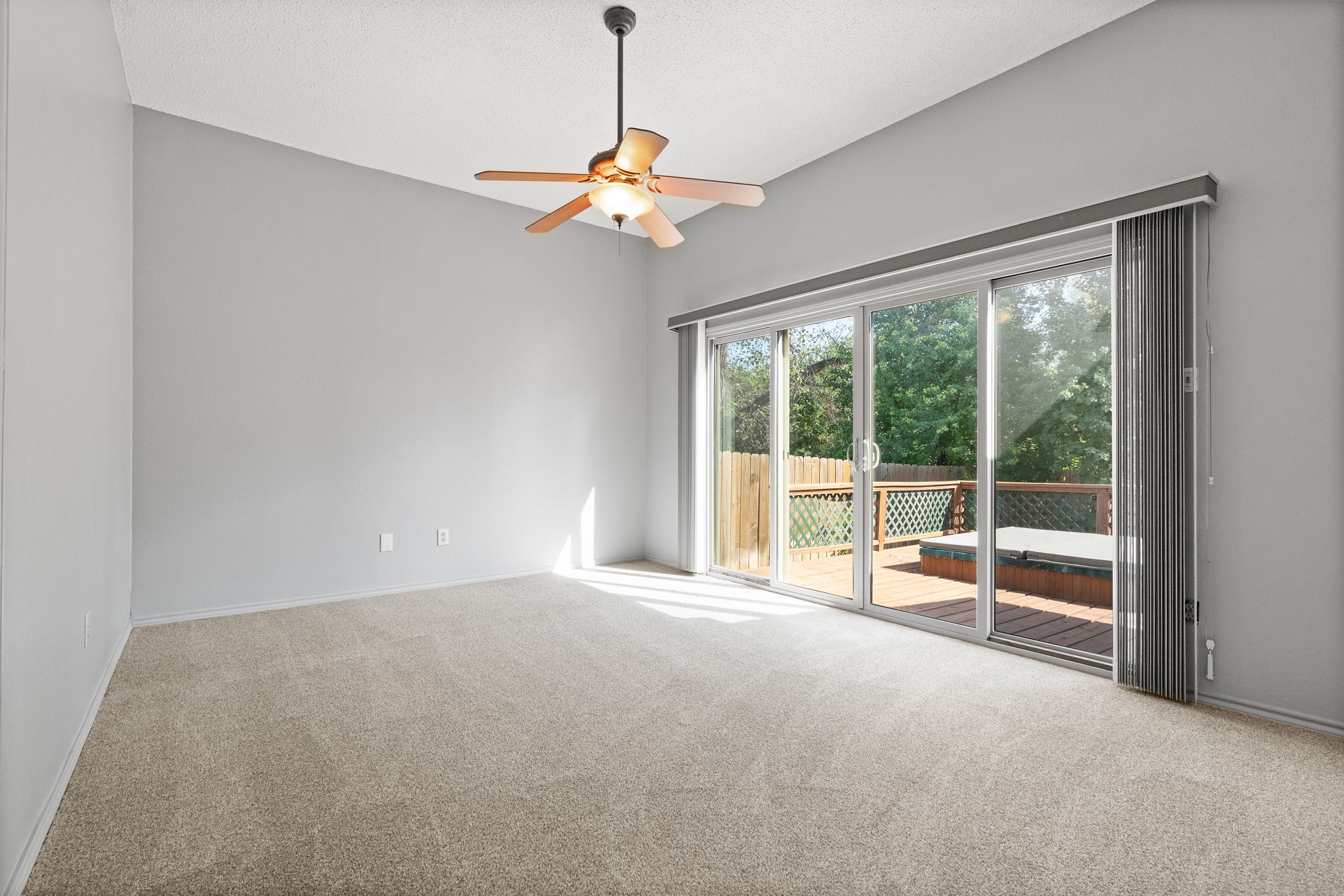 Primary Bedroom - Oversized Double Sliding Doors to Patio/Deck