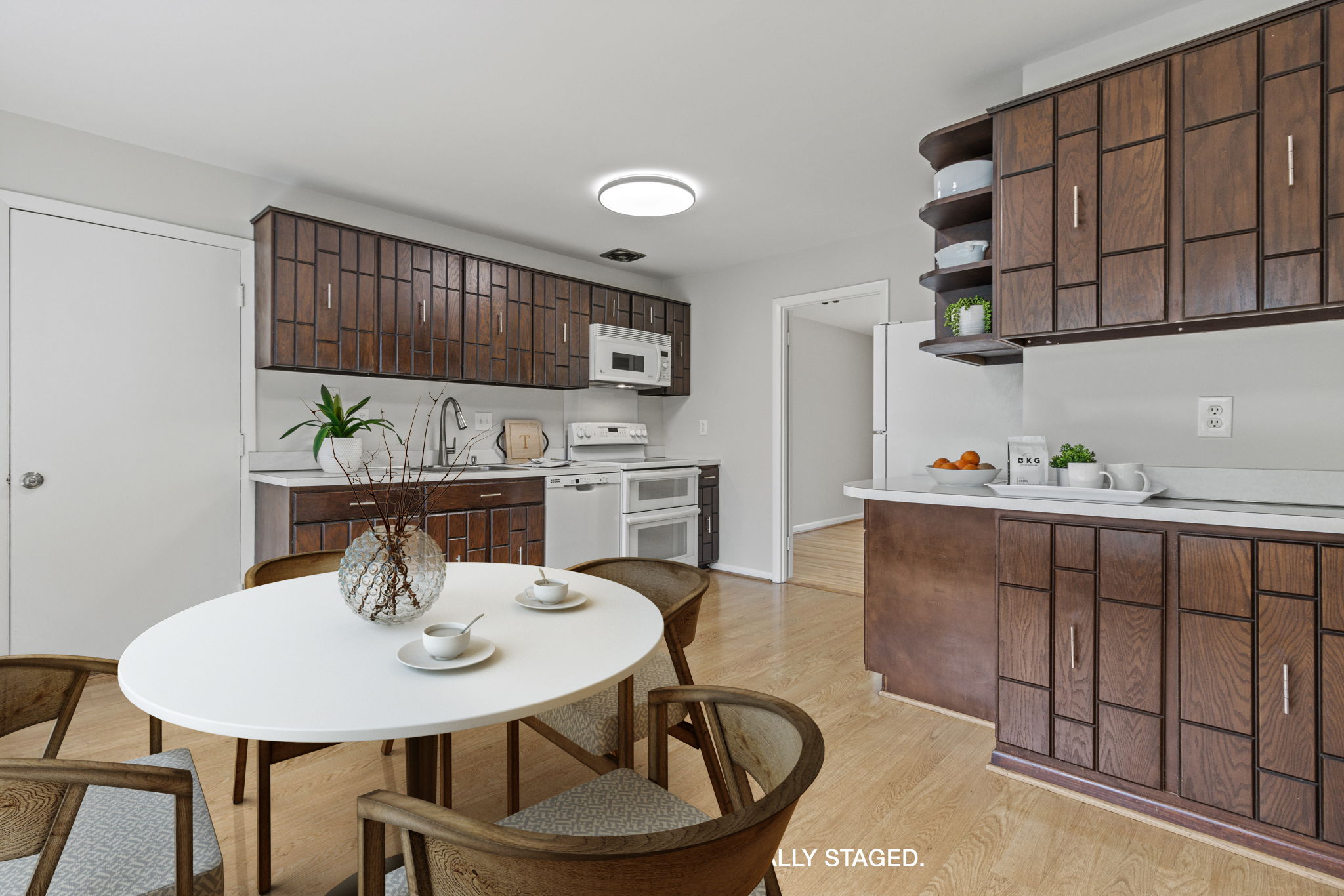 Kitchen with ample counter top space for cooking & serving