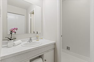 Separate sink area and private water closet & shower