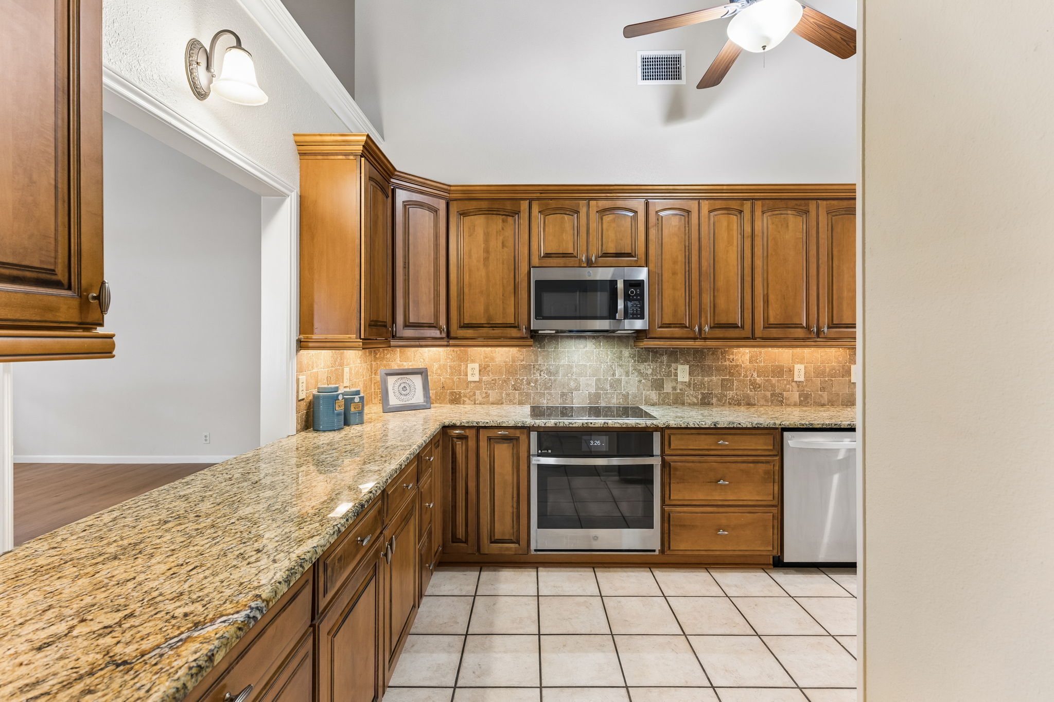 Kitchen is open to family room