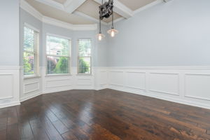 Coffered Ceiling in Dining Room.
