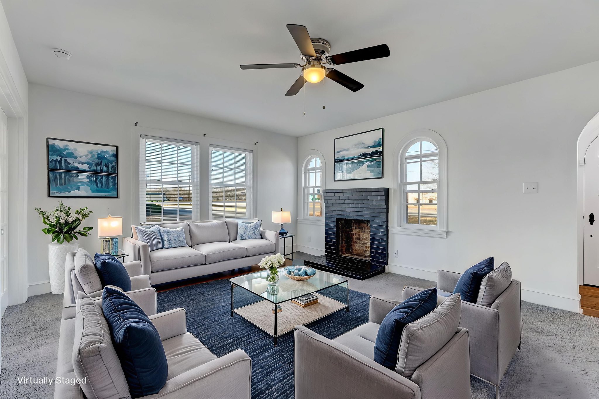 Living Room virtually staged