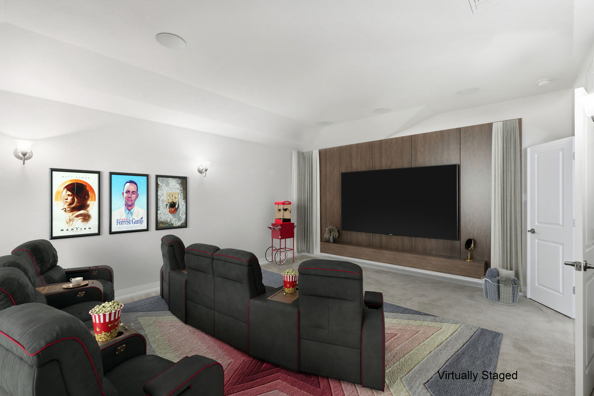Media Room Virtually Staged