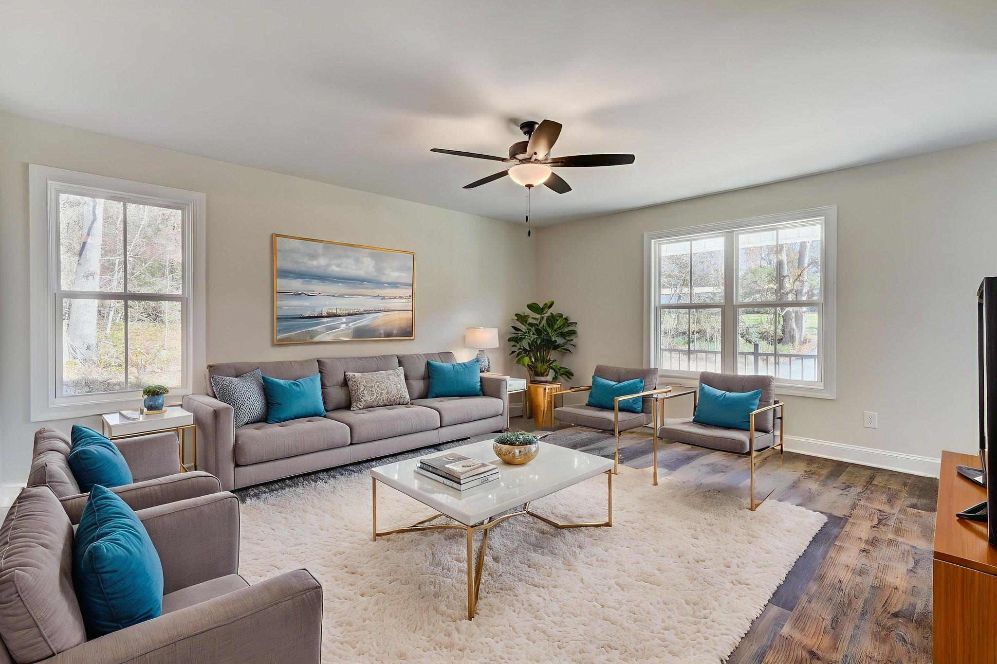 Living Room virtually staged