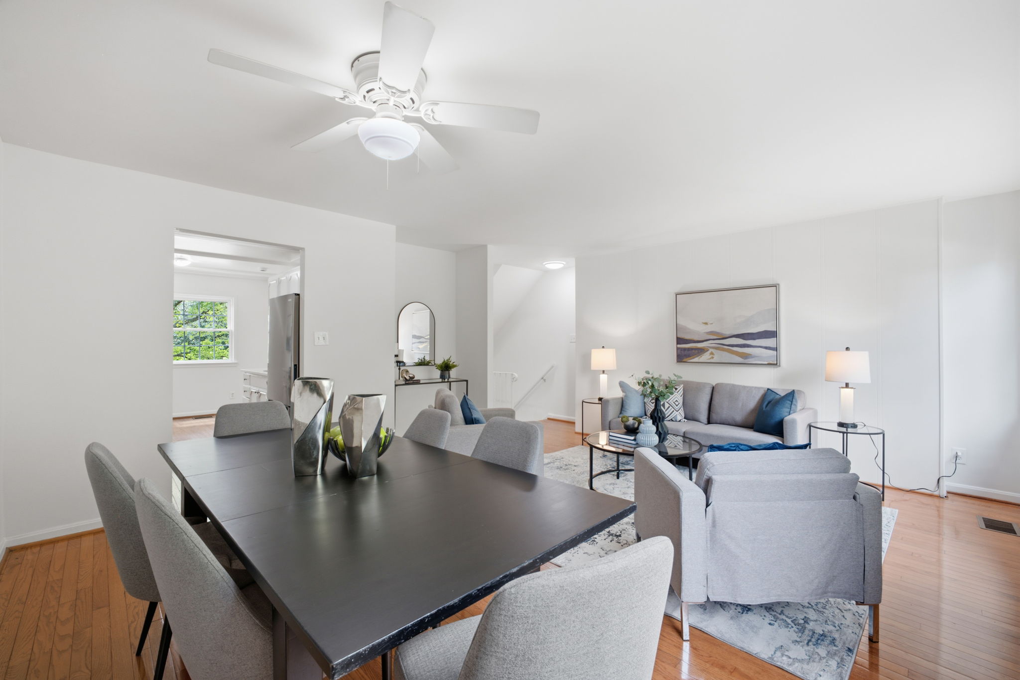 Open main level with large windows & wood floors!