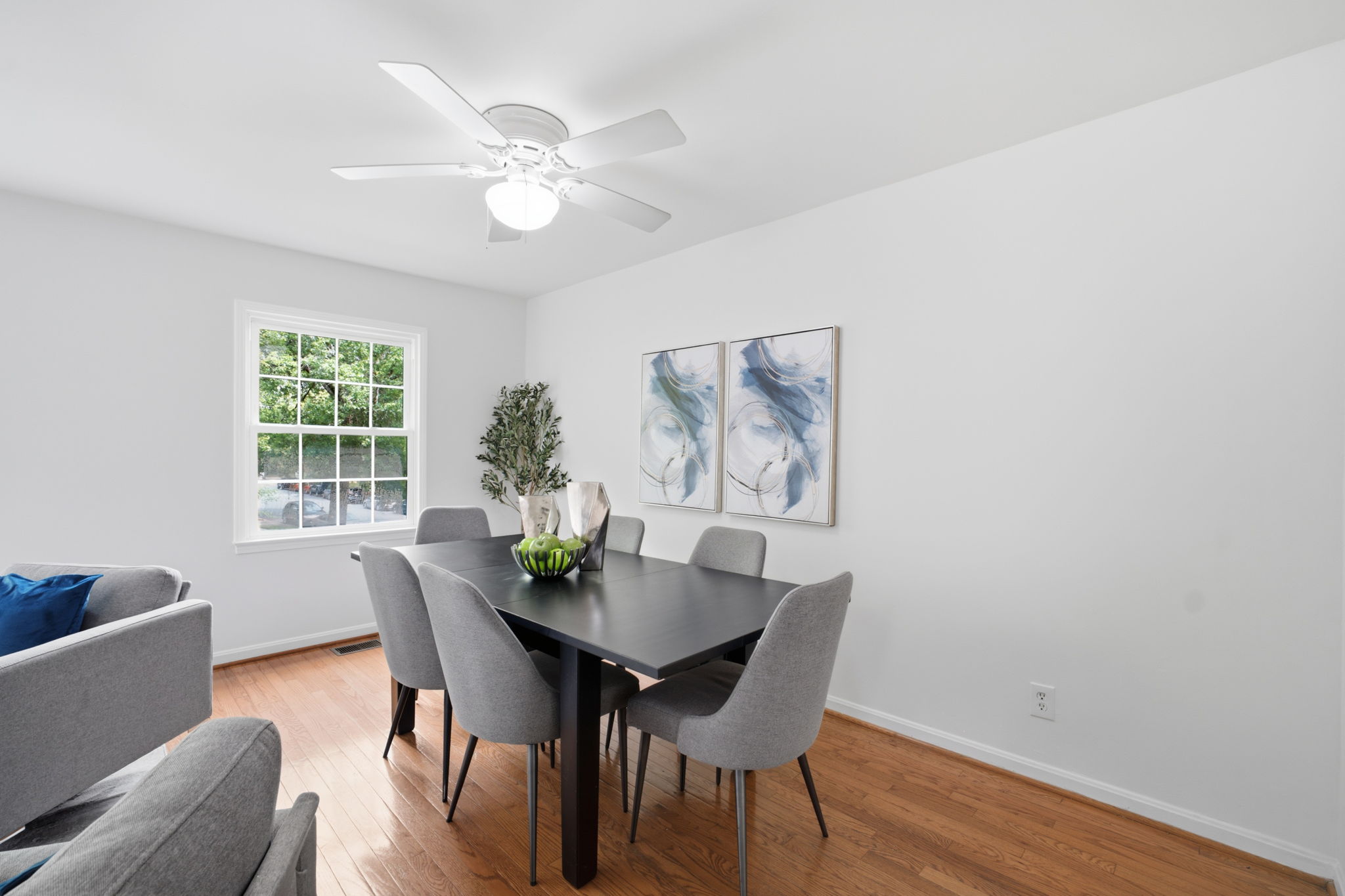Open main level with large windows & wood floors!