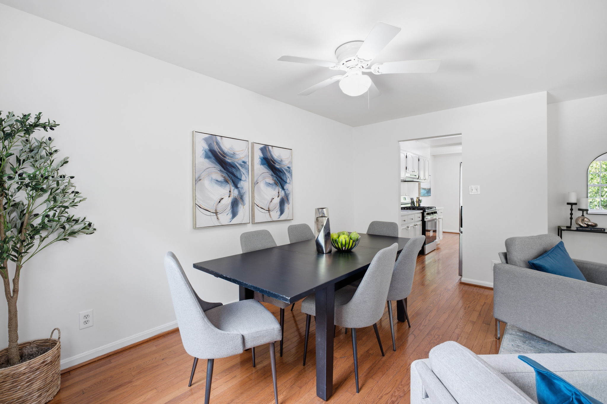 Open main level with large windows & wood floors!