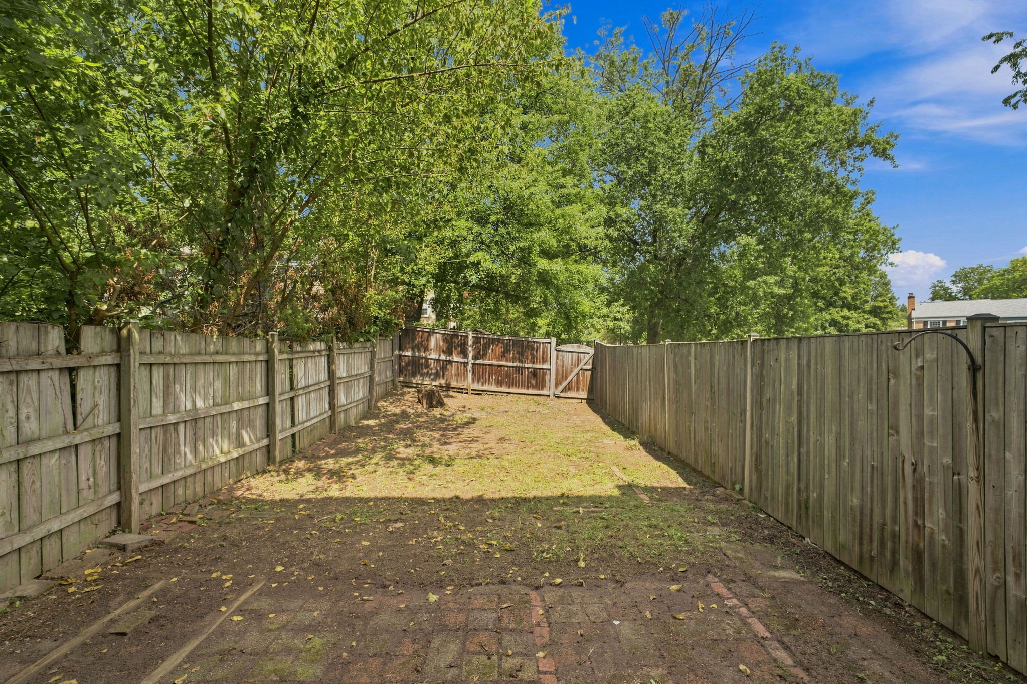 Spacious, fenced backyard