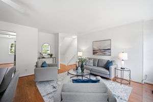 Open main level with large windows & wood floors!
