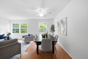 Open main level with large windows & wood floors!