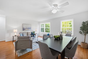 Open main level with large windows & wood floors!