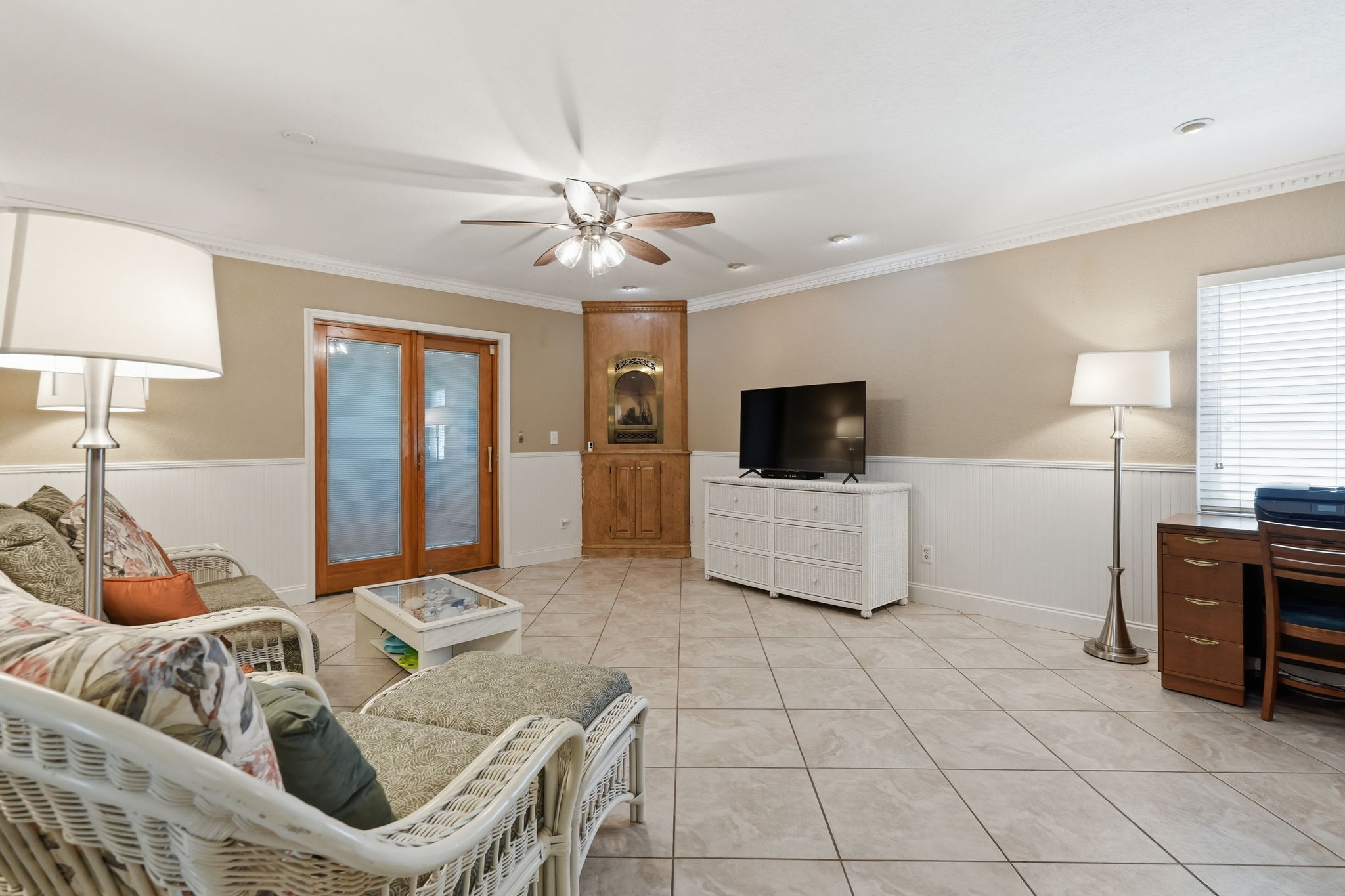 Doors Leading to Outdoor Screened Patio & Open Side Patio