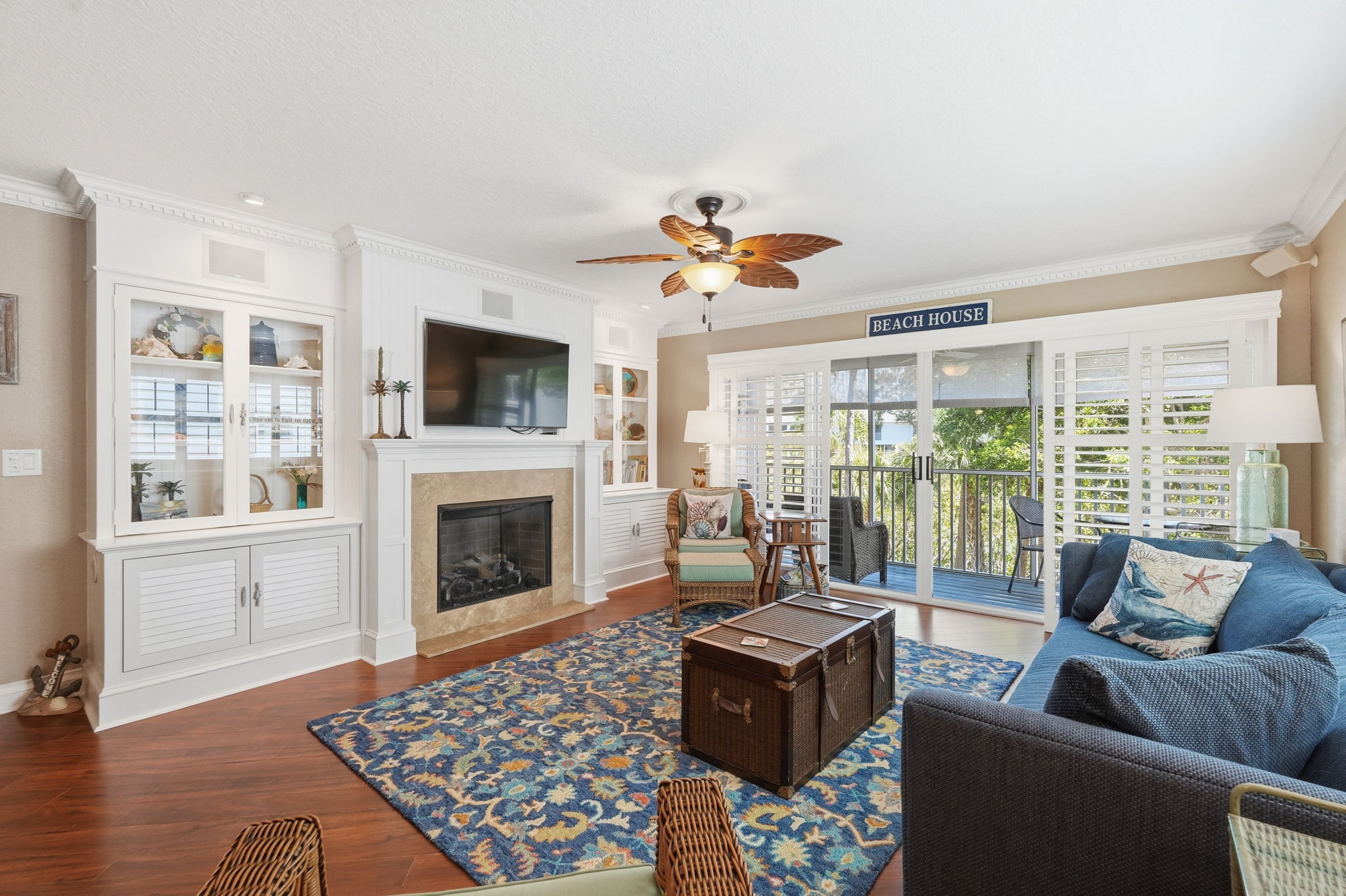 Gas Fireplace with Built-In Cabinetry