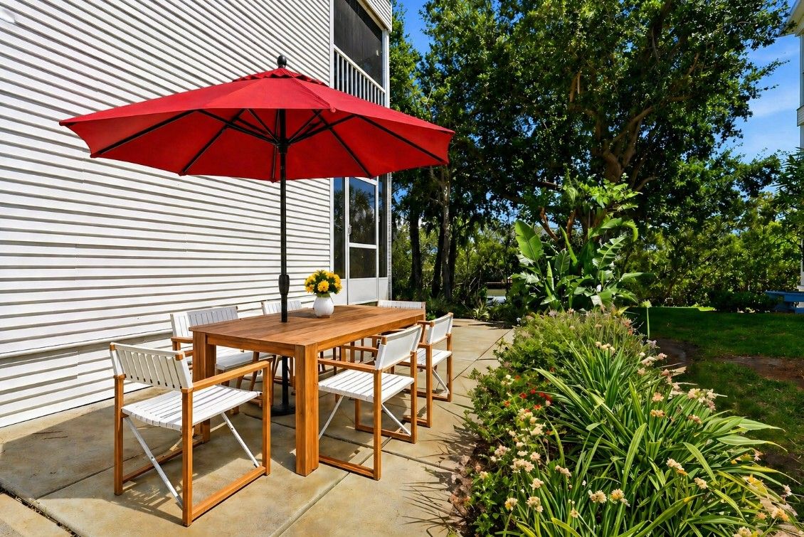 Virtual Staging for side concrete patio