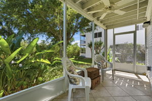 Screened Patio with ceiling fan