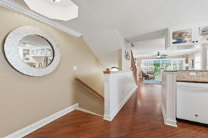 View from kitchen to the 2nd Floor screened Patio.