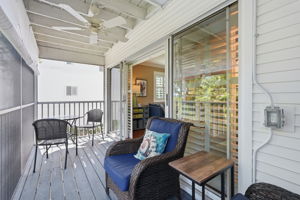 Screened Patio for enjoying morning coffee or evening beverages.