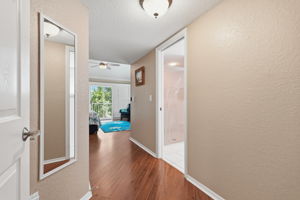 Entry into South Facing Primary - One Closet to Left, Bath to the Right