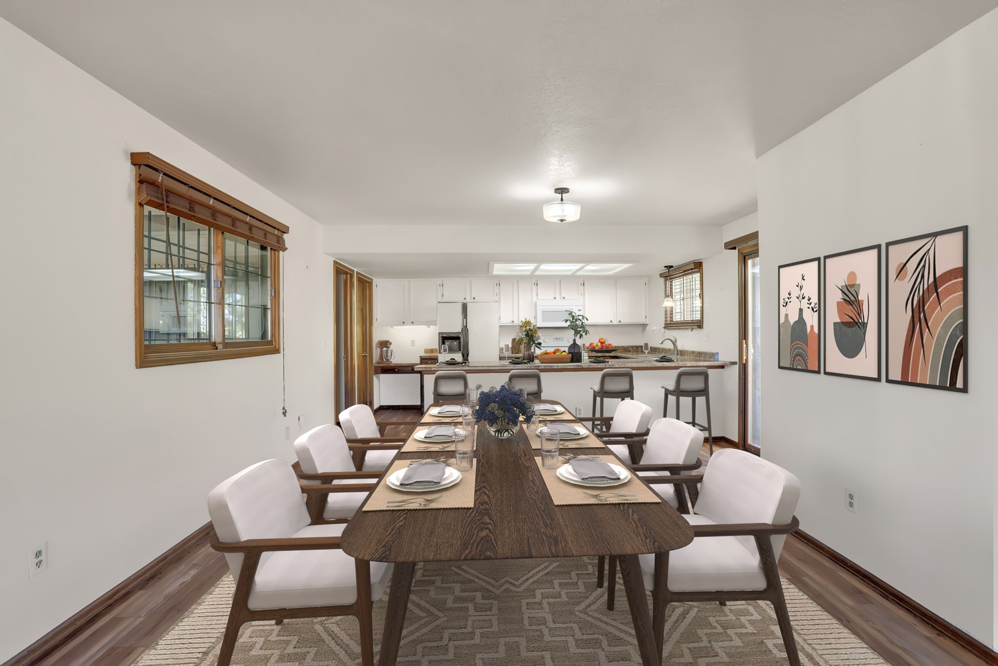 Dining room virtually staged