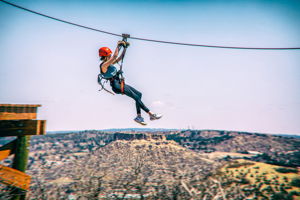 Zip lining at Miller Athletic Complex