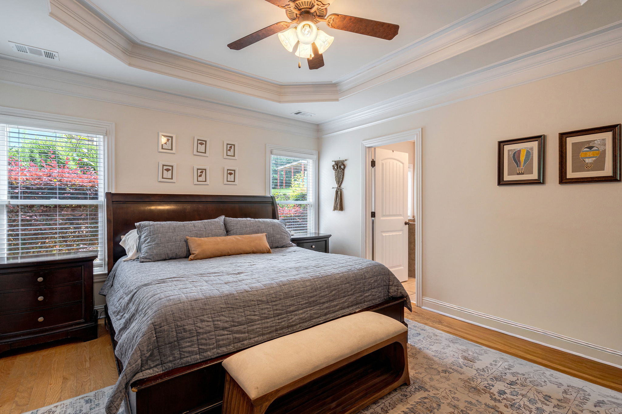 Primary suite with tray ceiling