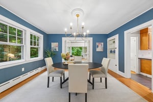 FROM KITCHEN TO TABLE. The dining room sits conveniently beside the kitchen, ready for everything from a quick supper to the dinner you have been meaning to host.