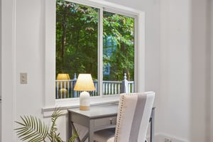GIVE YOUR WORKDAY A BETTER OUTLOOK. Trade the blank wall for a window into the trees. Your desk deserves a view, too.