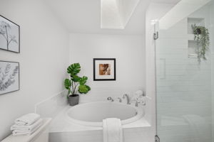 Primary Bath Soaking Tub with Skylight above