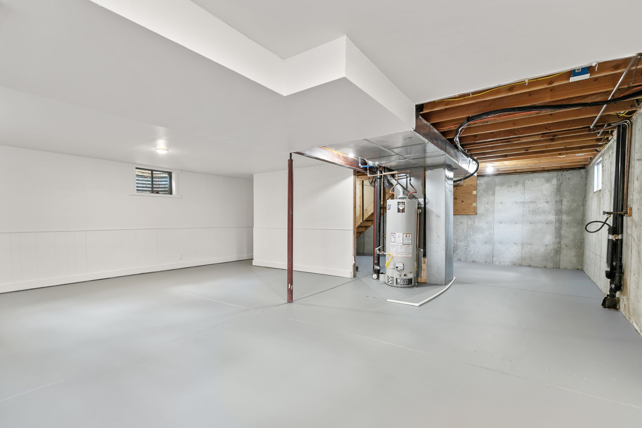 Unfinished basement offers future possibilities