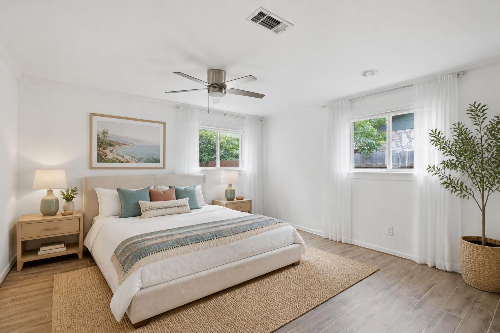 virtual styling of the primary bedroom
