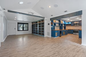 Wood-look tile throughout